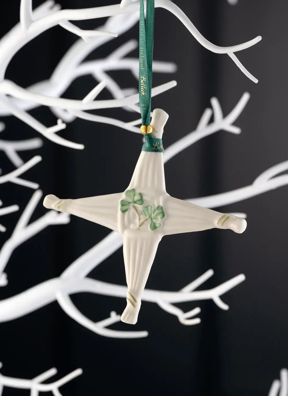 Belleek Hand Painted St Brigid Cross Ornament Made in Ireland